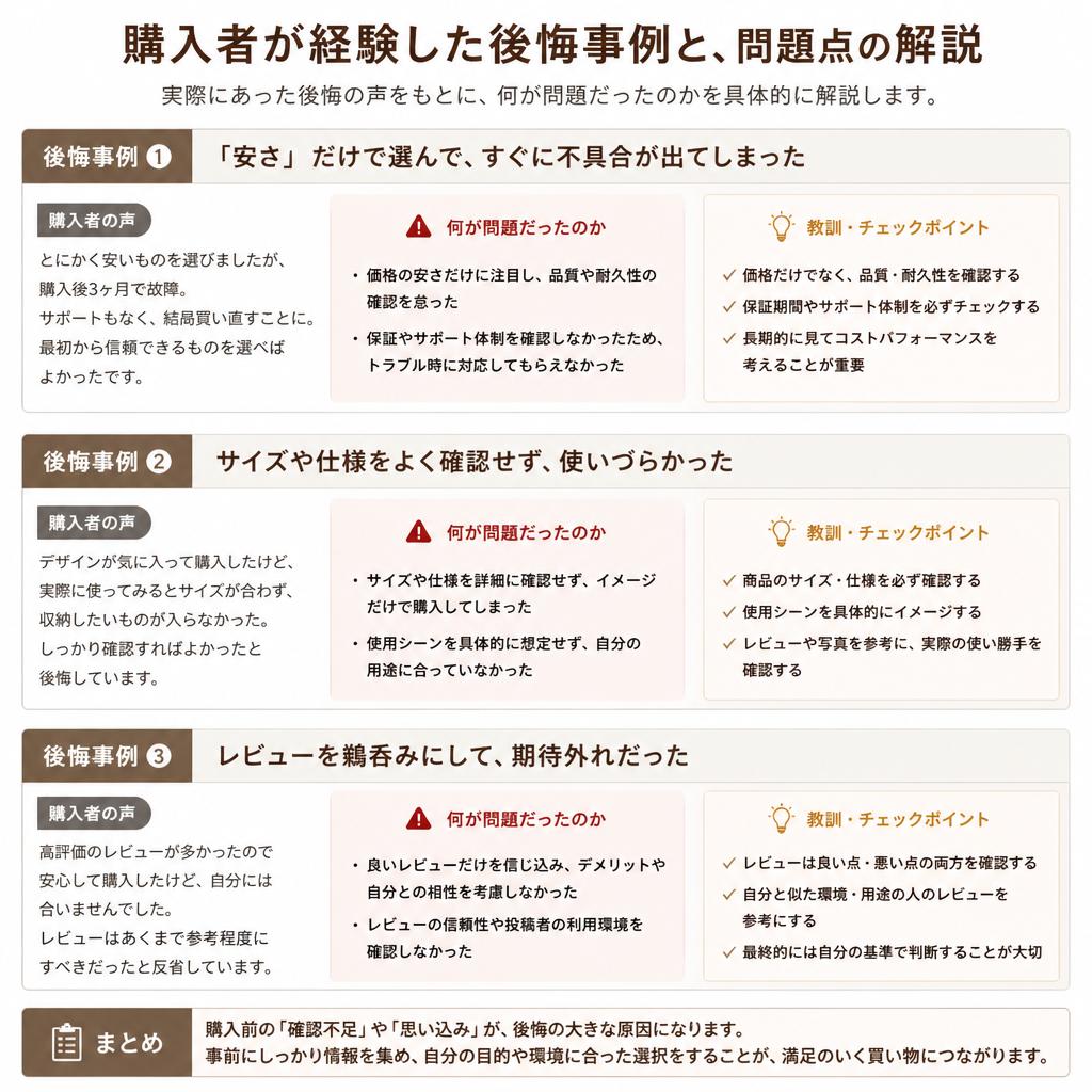 2. 代表的な後悔事例を分析