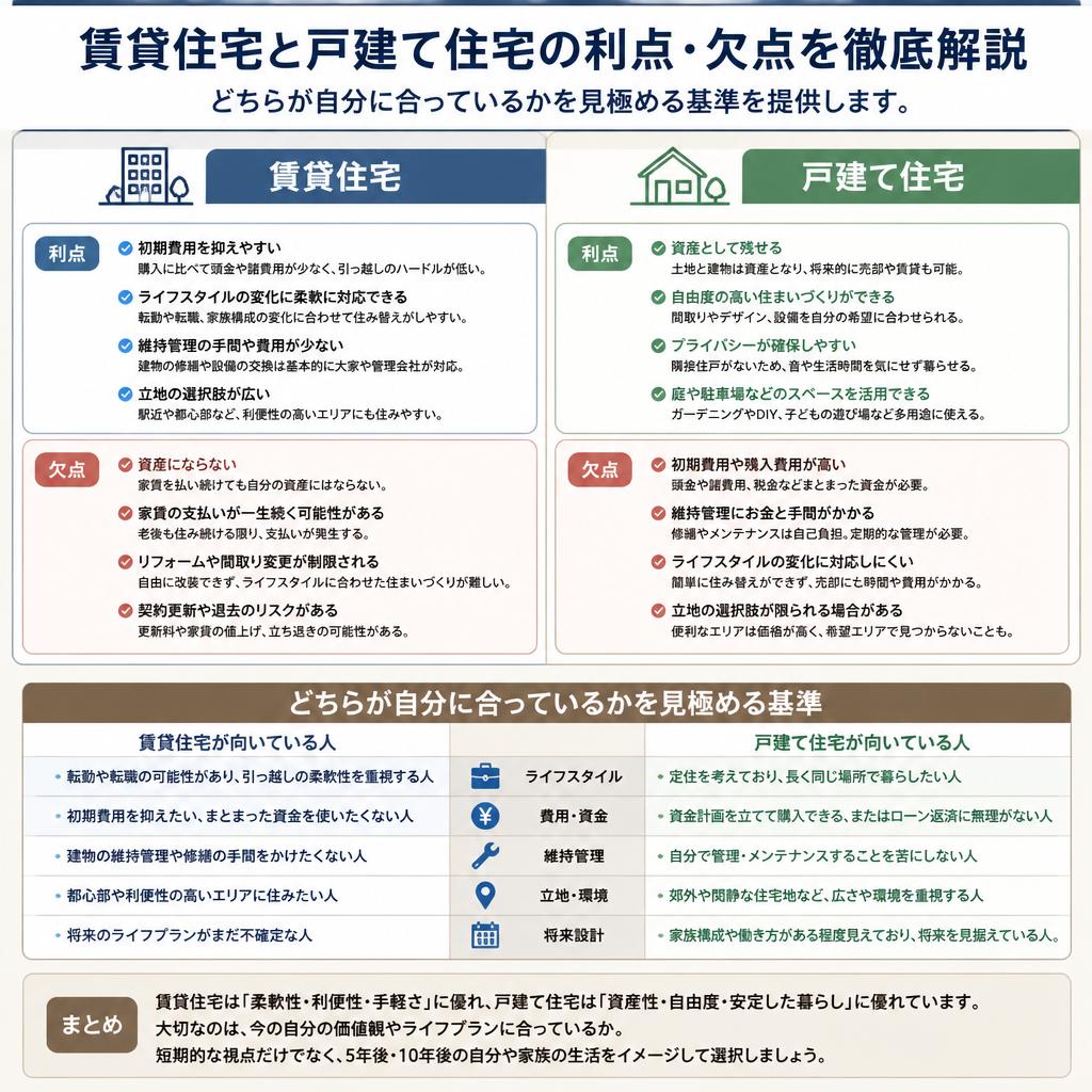 賃貸と戸建ての正しい比較