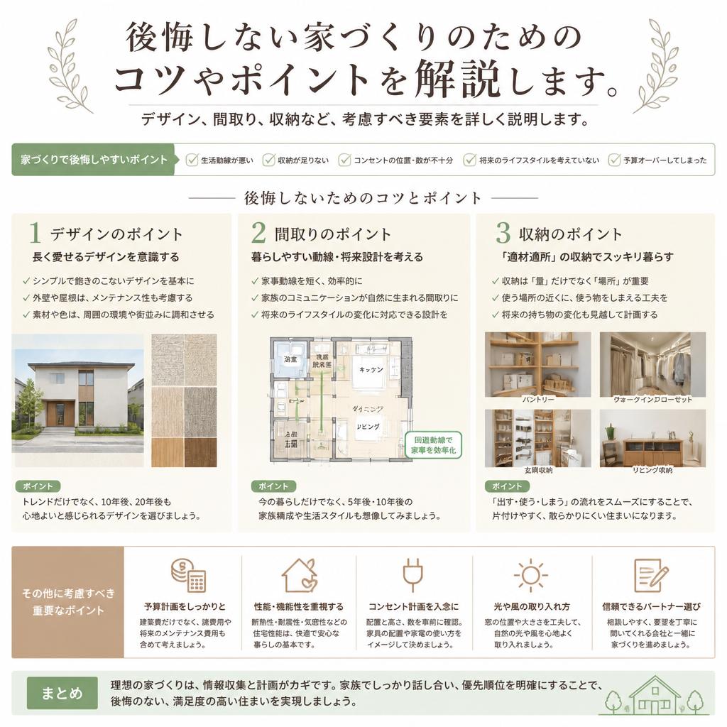 理想の家づくりのためのポイント