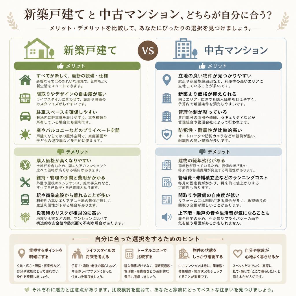 戸建てvs中古マンション