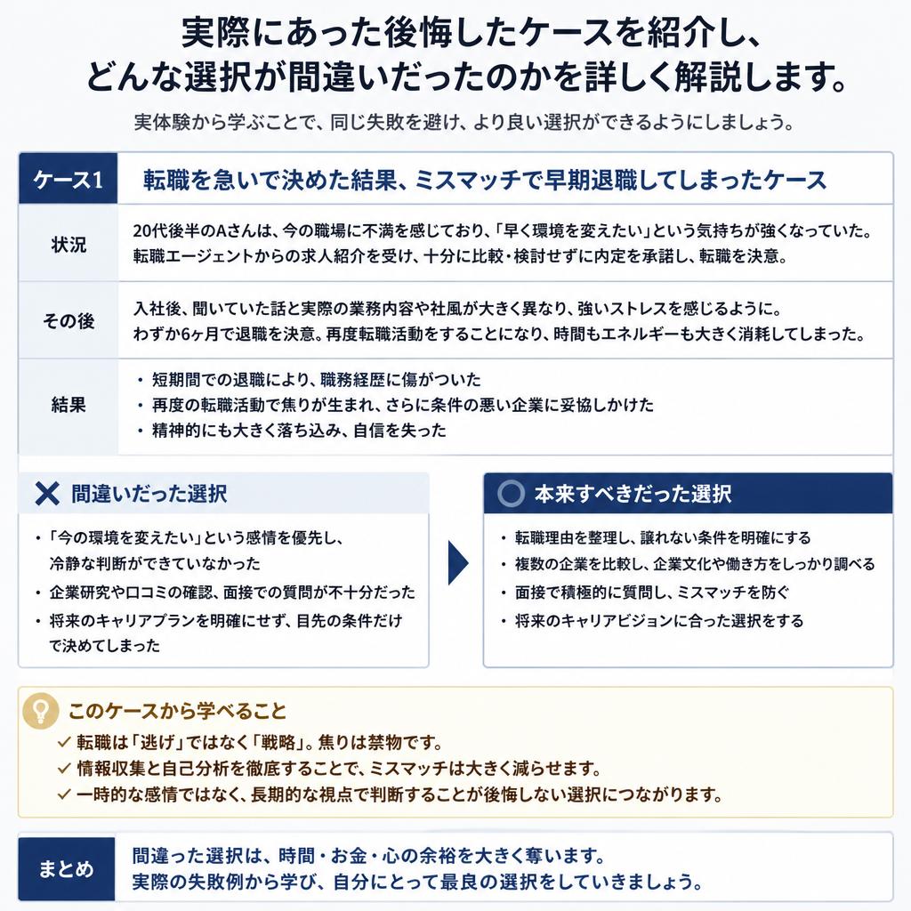 2. 後悔実例：典型的な失敗事例