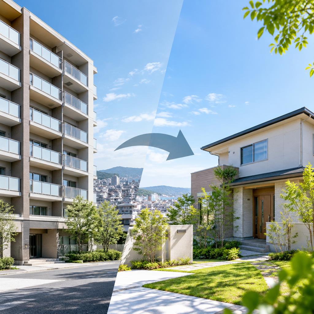 マンションから戸建てへ。城南区で、家族にぴったりの住み替えを成功させる。